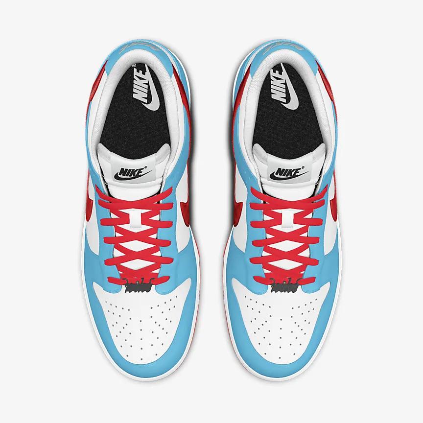 Giày Nike Dunk Low Unlocked By You Nữ Xanh Đỏ